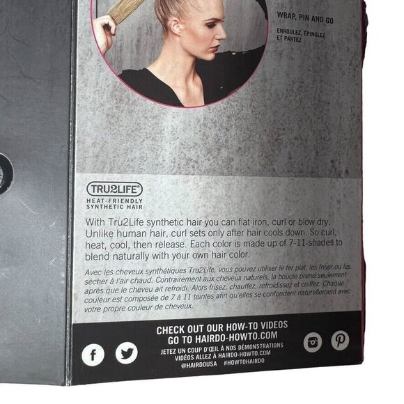 Hairdo 25" Straight Wrap Around Pony Hair Extensions Ebony Black - Picture 8 of 8